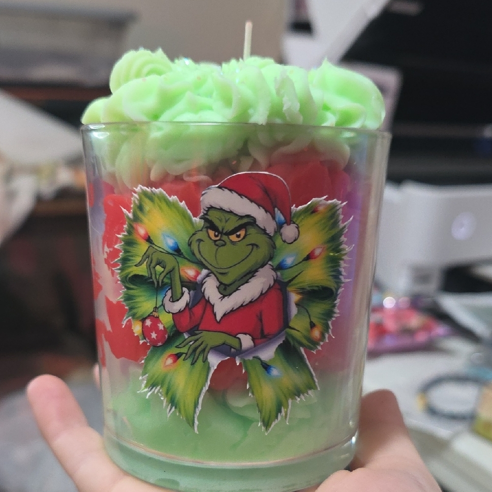 Grinch Christmas Candle